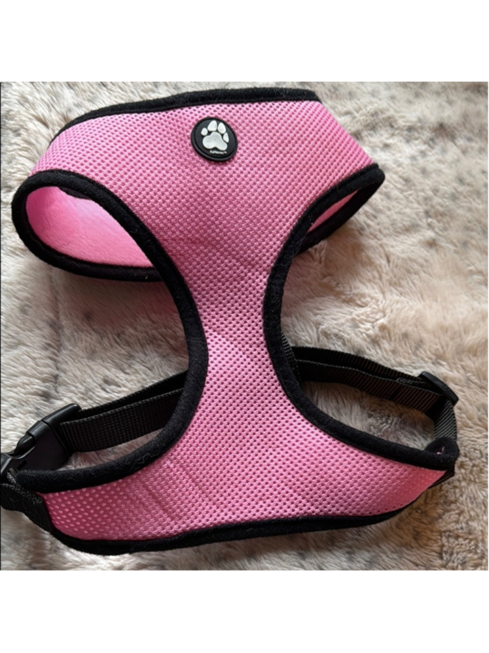 Pink Dog Harness with Black Trim Size XL